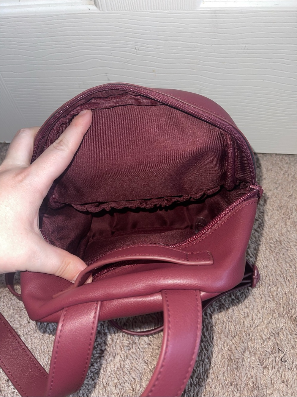 Beis Essential Mini Backpack in Burgundy - Picture 6 of 8